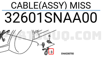 Honda 32601SNAA00 CABLE(ASSY) MISS