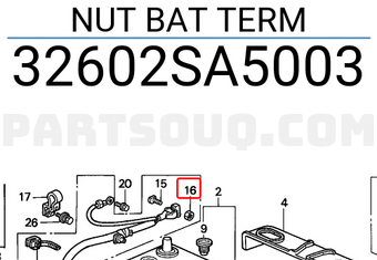 Honda 32602SA5003 NUT BAT TERM