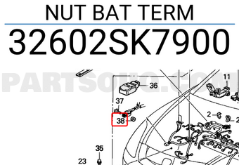 Honda 32602SK7900 NUT BAT TERM