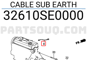 Honda 32610SE0000 CABLE SUB EARTH