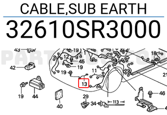 Honda 32610SR3000 CABLE,SUB EARTH