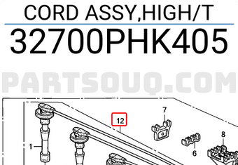 Honda 32700PHK405 CORD ASSY,HIGH/T