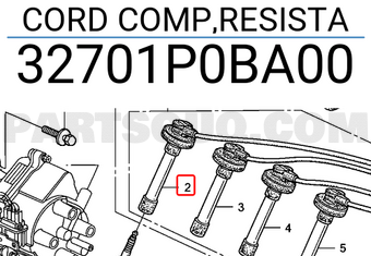 Honda 32701P0BA00 CORD COMP,RESISTA