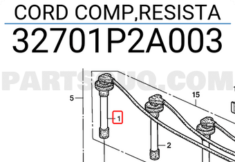 Honda 32701P2A003 CORD COMP,RESISTA