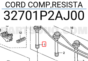 Honda 32701P2AJ00 CORD COMP,RESISTA