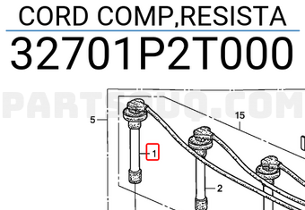 Honda 32701P2T000 CORD COMP,RESISTA