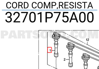 Honda 32701P75A00 CORD COMP,RESISTA