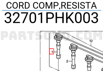 Honda 32701PHK003 CORD COMP,RESISTA