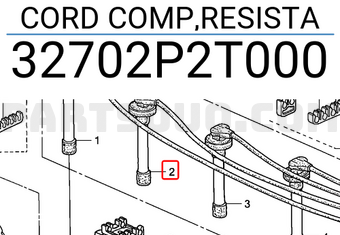 Honda 32702P2T000 CORD COMP,RESISTA