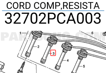 Honda 32702PCA003 CORD COMP,RESISTA