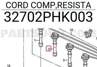 Honda 32702PHK003 CORD COMP,RESISTA
