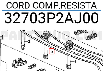 Honda 32703P2AJ00 CORD COMP,RESISTA