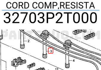 Honda 32703P2T000 CORD COMP,RESISTA