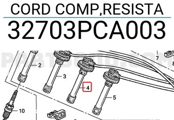 Honda 32703PCA003 CORD COMP,RESISTA
