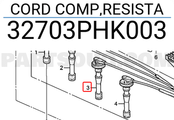 Honda 32703PHK003 CORD COMP,RESISTA