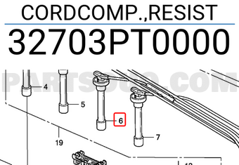 Honda 32703PT0000 CORDCOMP.,RESIST