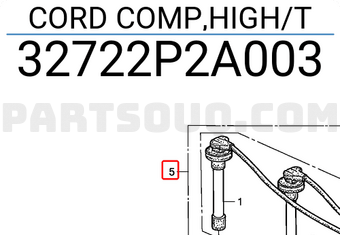 Honda 32722P2A003 CORD COMP,HIGH/T