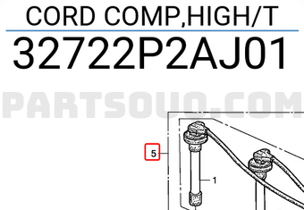 Honda 32722P2AJ01 CORD COMP,HIGH/T