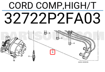 Honda 32722P2FA03 CORD COMP,HIGH/T