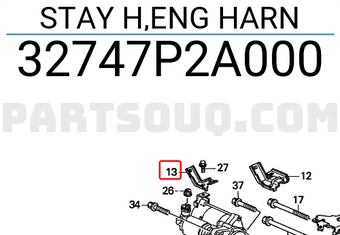 Honda 32747P2A000 STAY H,ENG HARN