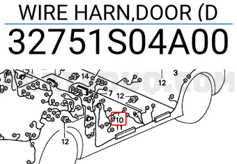 Honda 32751S04A00 WIRE HARN,DOOR (D