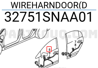 Honda 32751SNAA01 WIREHARNDOOR(D