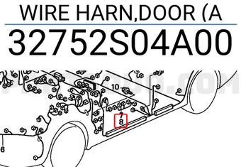 Honda 32752S04A00 WIRE HARN,DOOR (A