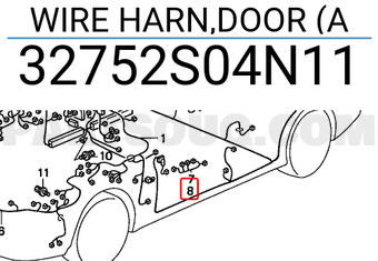 Honda 32752S04N11 WIRE HARN,DOOR (A