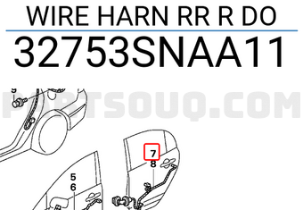 Honda 32753SNAA11 WIRE HARN RR R DO
