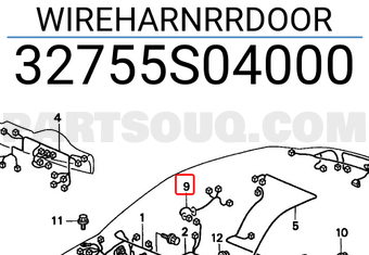Honda 32755S04000 WIREHARNRRDOOR