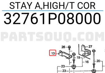 Honda 32761P08000 STAY A,HIGH/T COR