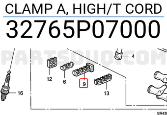 Honda 32765P07000 CLAMP A, HIGH/T CORD