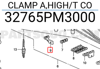 Honda 32765PM3000 CLAMP A,HIGH/T CO