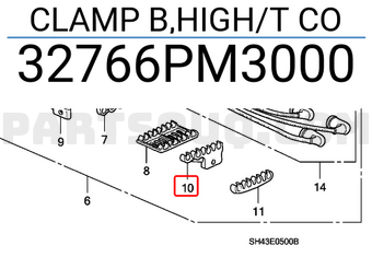 Honda 32766PM3000 CLAMP B,HIGH/T CO