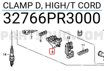 Honda 32766PR3000 CLAMP D, HIGH/T CORD