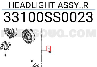 Honda 33100SS0023 HEADLIGHT ASSY.,R