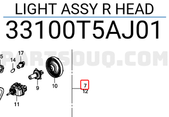 Honda 33100T5AJ01 LIGHT ASSY R HEAD