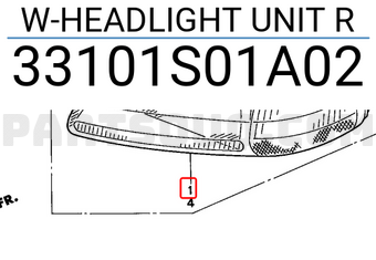 Honda 33101S01A02 W-HEADLIGHT UNIT R