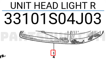 Honda 33101S04J03 UNIT HEAD LIGHT R