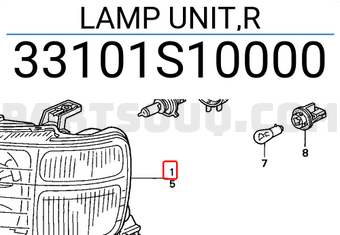 Honda 33101S10000 LAMP UNIT,R
