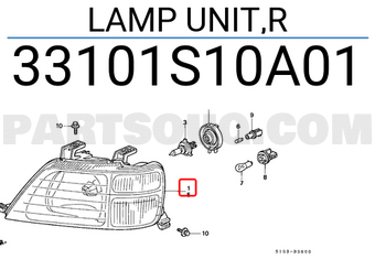 Honda 33101S10A01 LAMP UNIT,R