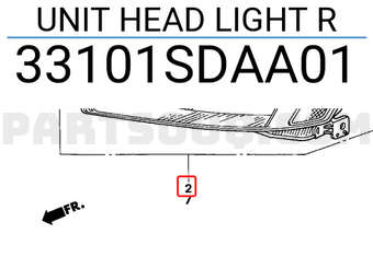 Honda 33101SDAA01 UNIT HEAD LIGHT R