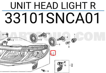 Honda 33101SNCA01 UNIT HEAD LIGHT R