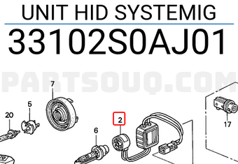 Honda 33102S0AJ01 UNIT HID SYSTEMIG