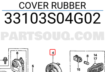 Honda 33103S04G02 COVER RUBBER