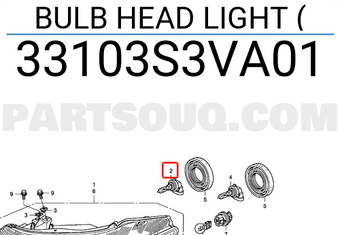 Honda 33103S3VA01 BULB HEAD LIGHT