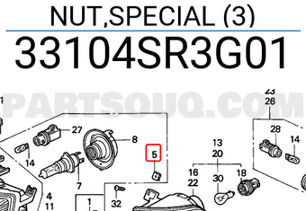 Honda 33104SR3G01 NUT,SPECIAL (3)