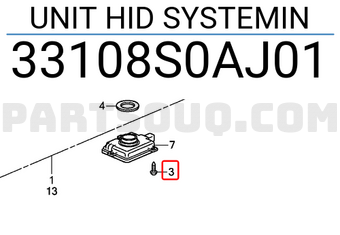Honda 33108S0AJ01 UNIT HID SYSTEMIN