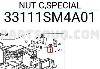 Honda 33111SM4A01 NUT C,SPECIAL