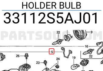 Honda 33112S5AJ01 HOLDER BULB